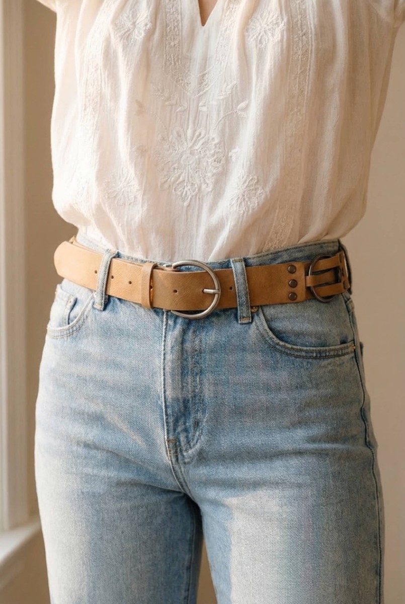 Layered Strand Faux Leather Belt