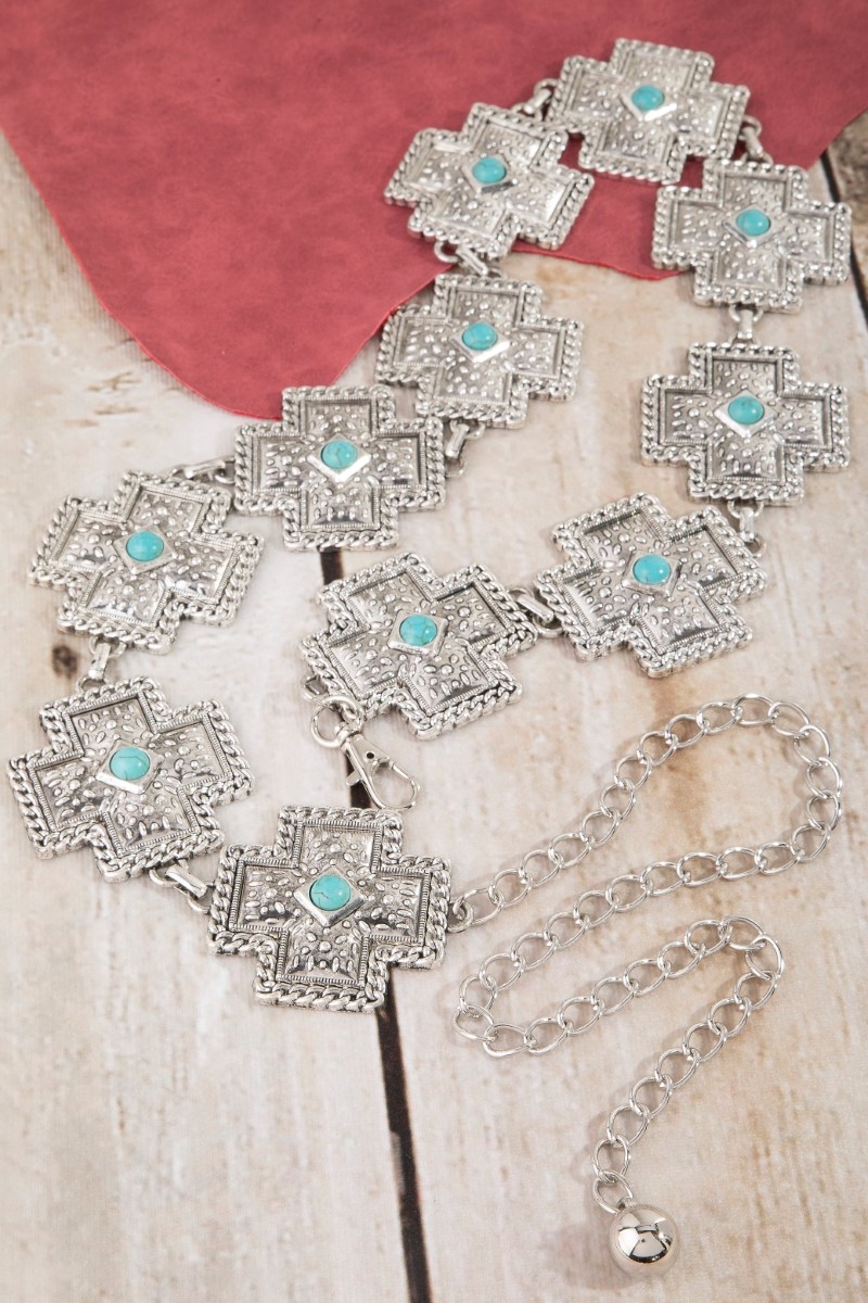 Thick Cross Chain Belt