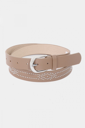  Western Studded Decor Vegan Leather Belt