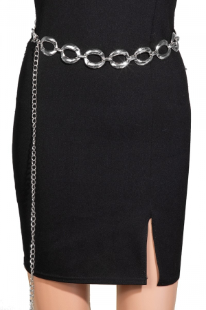 Flat Warped Oval Hoops Chain Belt