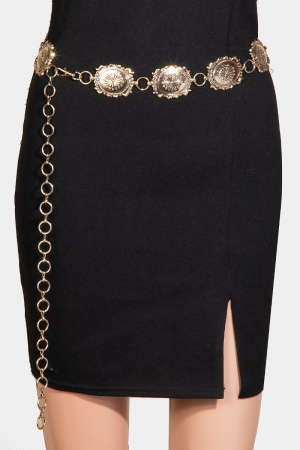 Almond Western Concho Chain Belt