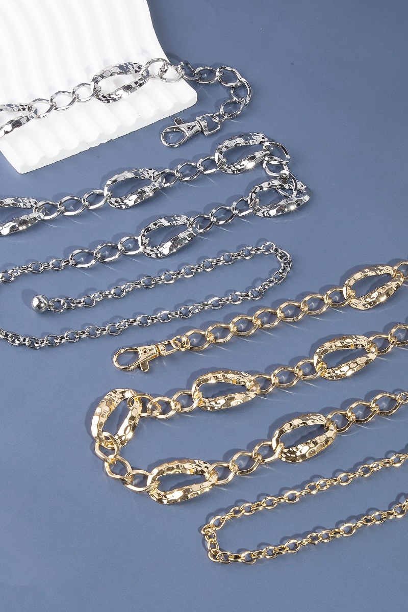 Warped Metallic Oval Chain Belt