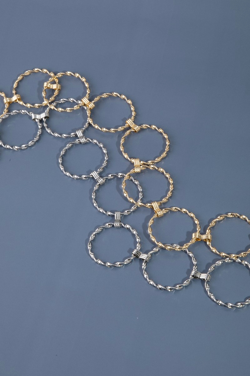 Metallic Braided Hoop Chain Belt