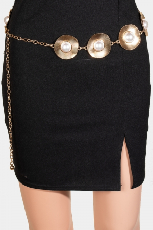 Pearl Stud Radial Metallic Disc Chain Belt