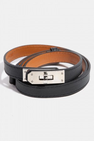 Womens Thin Adjustable Turn Lock Belt