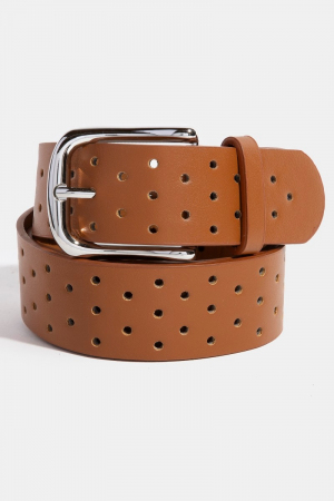 Hole Punched Vegan Leather Belt