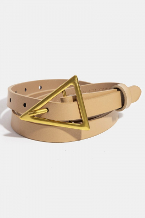 Triangle Buckle Leather Belt