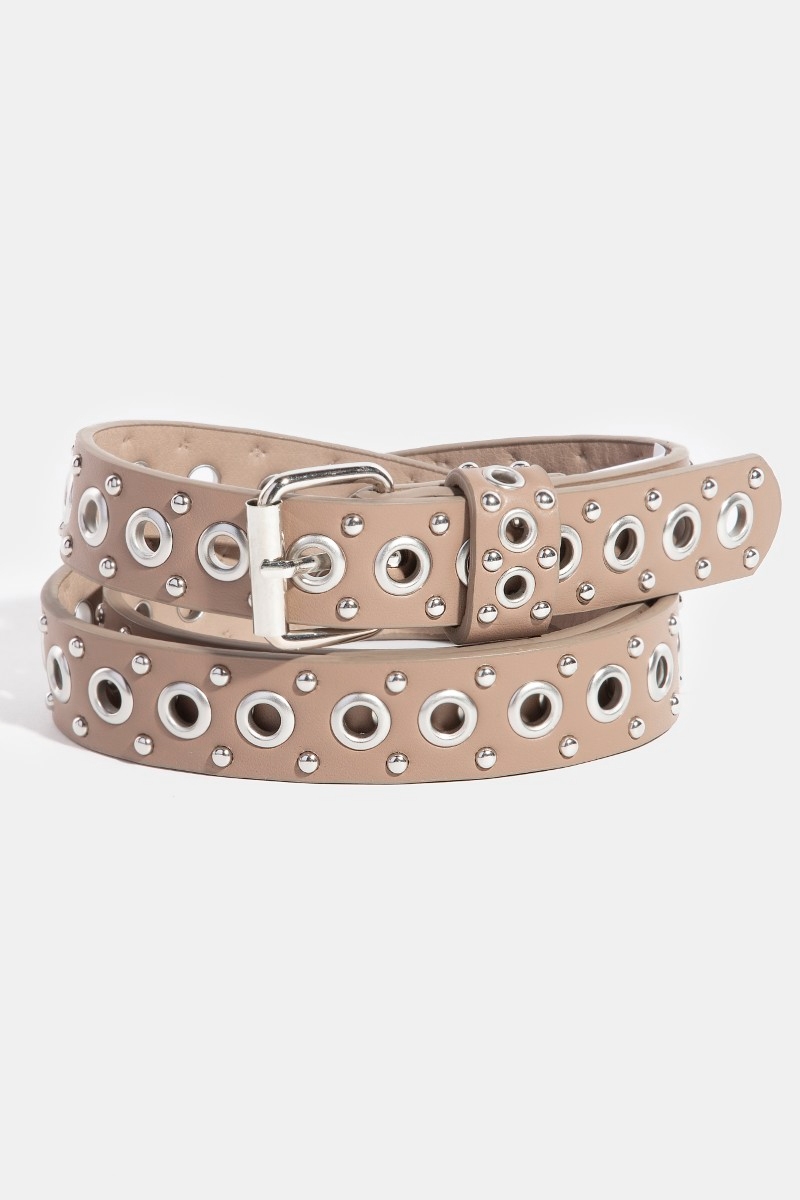 Studs And Grommet Vegan Leather Belt