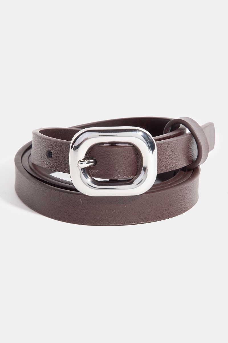 Thick Rectangle Buckle Leather Belt