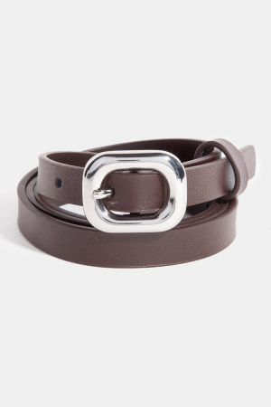 Thick Rectangle Buckle Leather Belt