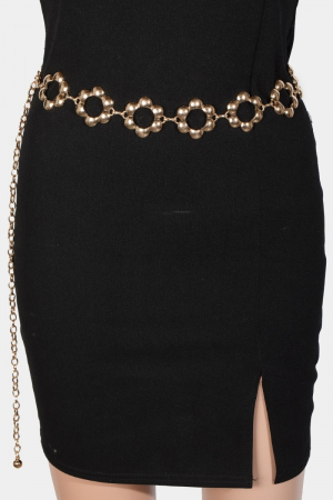 Metallic Bubble Flower Chain Belt