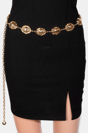 Warped Metallic Oval Chain Link Belt