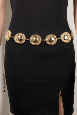 Metallic Rope Wrap Disc Chain Belt