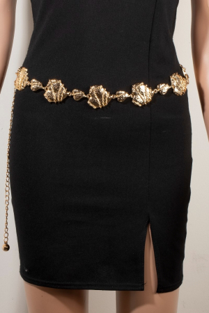 Metallic Chain Wrapped Heart Chain Belt