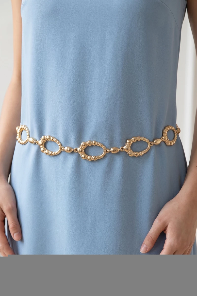Polished Open Oval Link Chain Belt