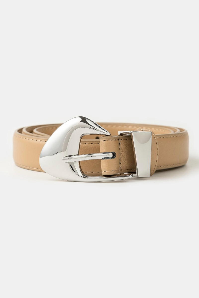 Fashion Warped Buckle Leather Belt