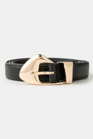 Fashion Warped Buckle Leather Belt