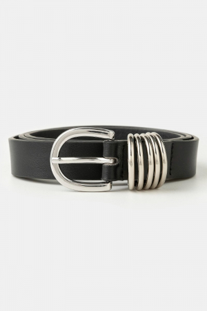 Multi Ring Vegan Leather Belt