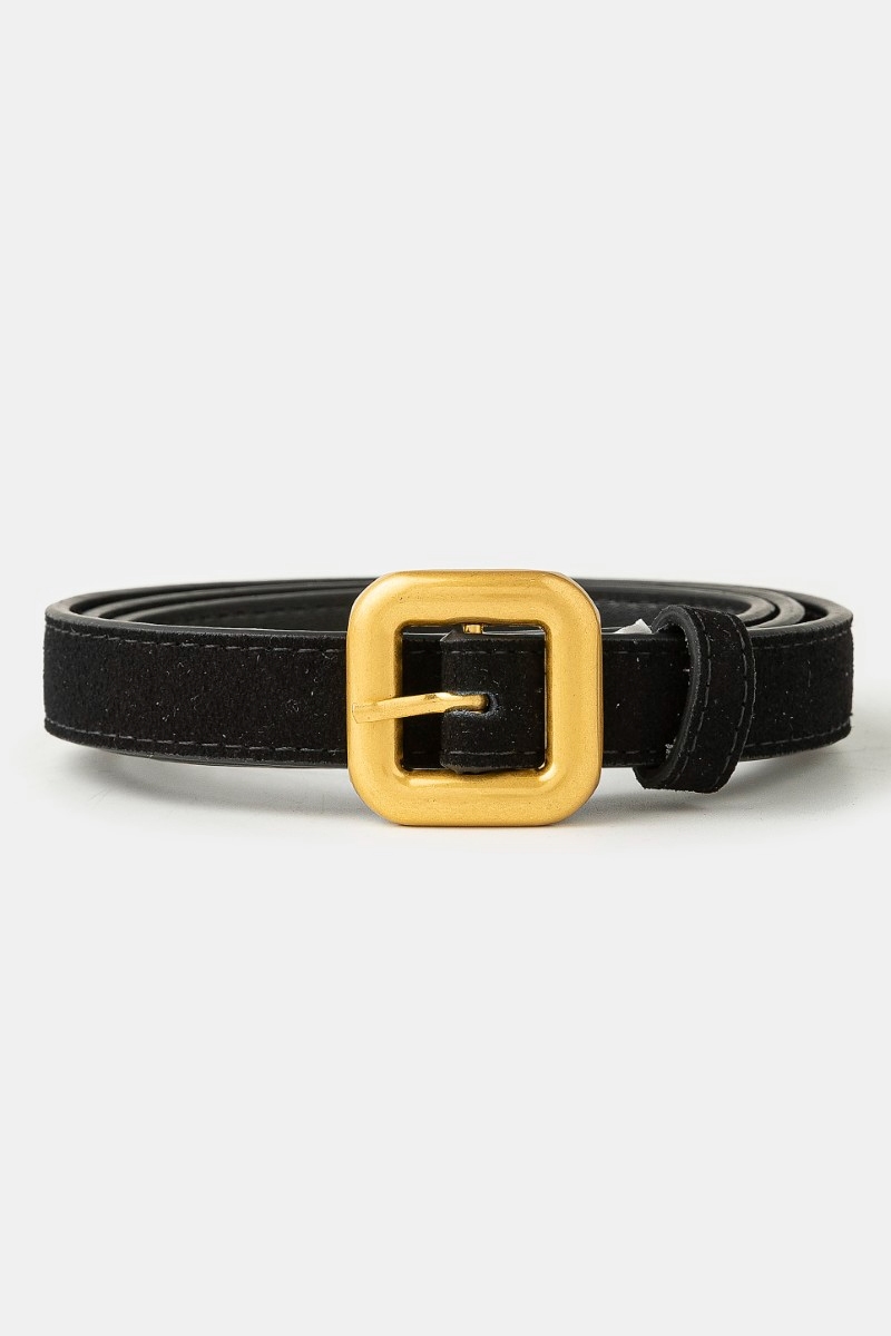 Square Buckle Leather Belt
