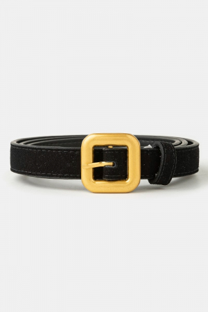 Square Buckle Leather Belt