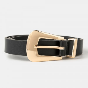 Bulky Buckle Leather Belt