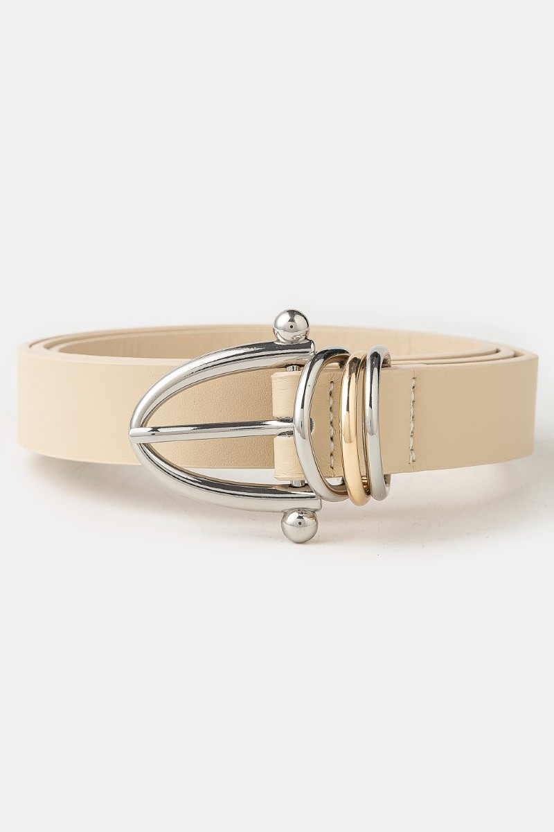 Triple Ring Faux Leather Belt