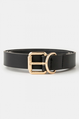 Sleek Medium Vegan Leather Belt