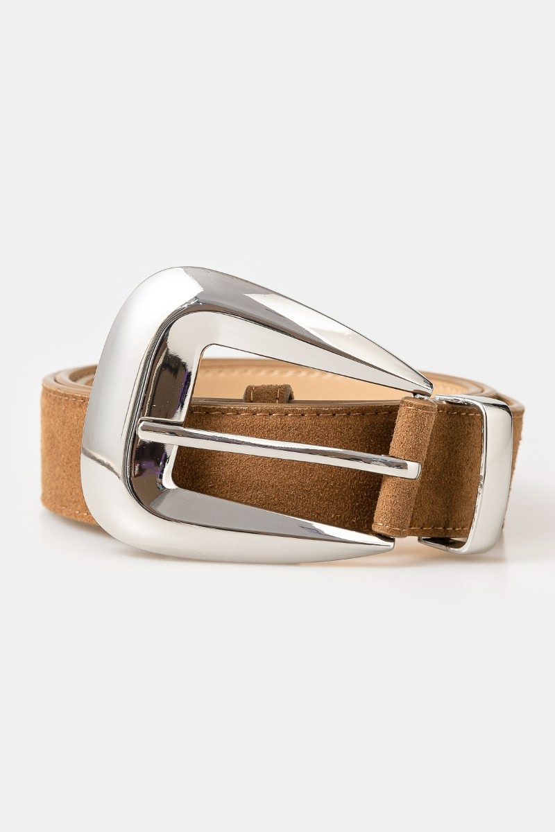 Large Buckle Rough Leather Belt