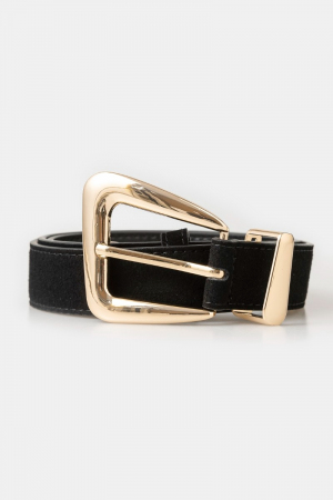 Warped Buckle Vegan Leather Belt