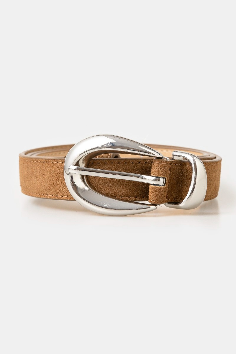 Oval Buckle Soft Leather Belt