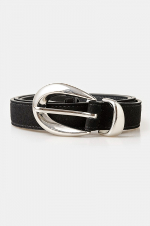 Oval Buckle Soft Leather Belt