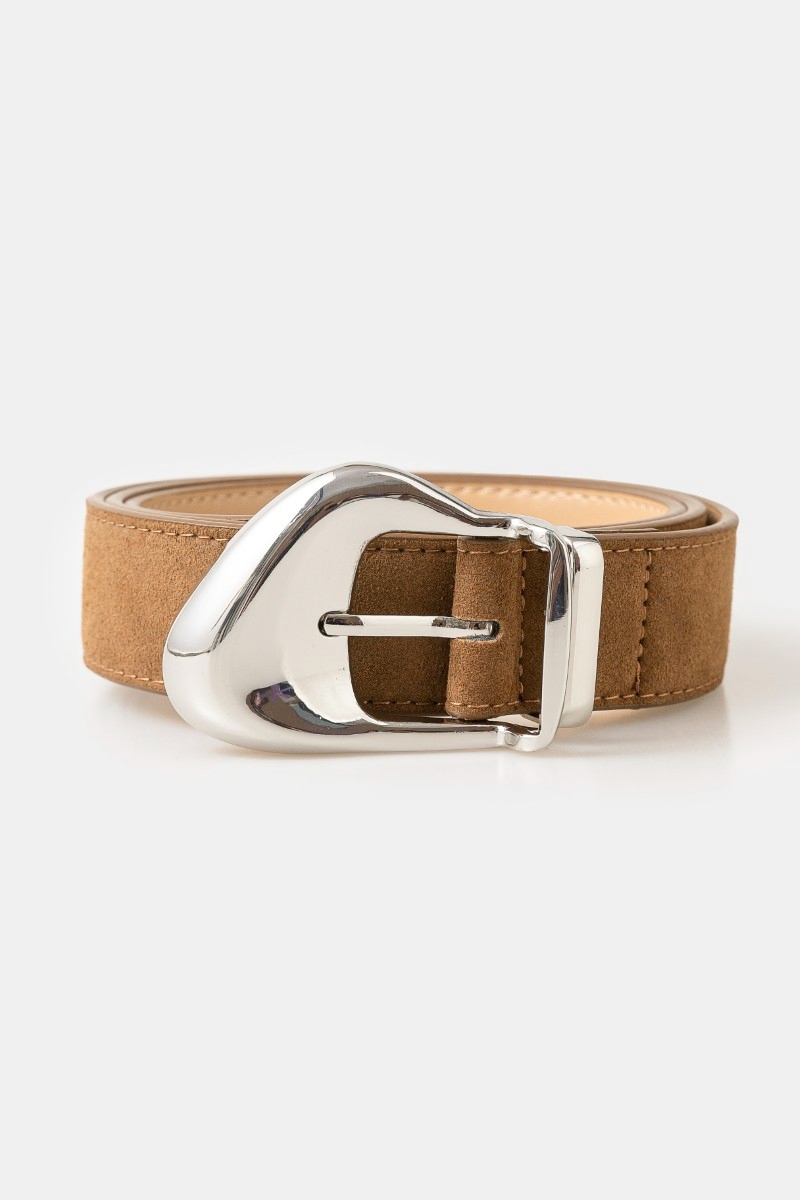 Ornate Buckle Soft Leather Belt