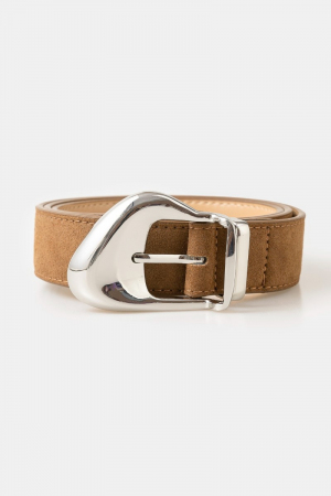 Ornate Buckle Soft Leather Belt