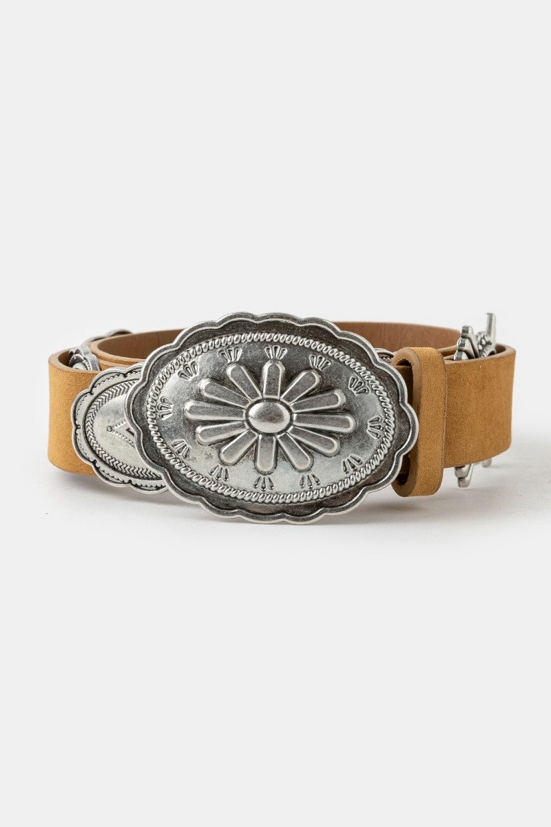 Western Oval Floral Buckle Belt