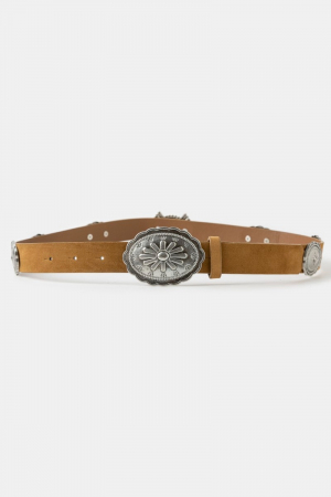 Western Oval Floral Buckle Belt