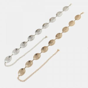 Western Oval Concho Disc Chain Belt