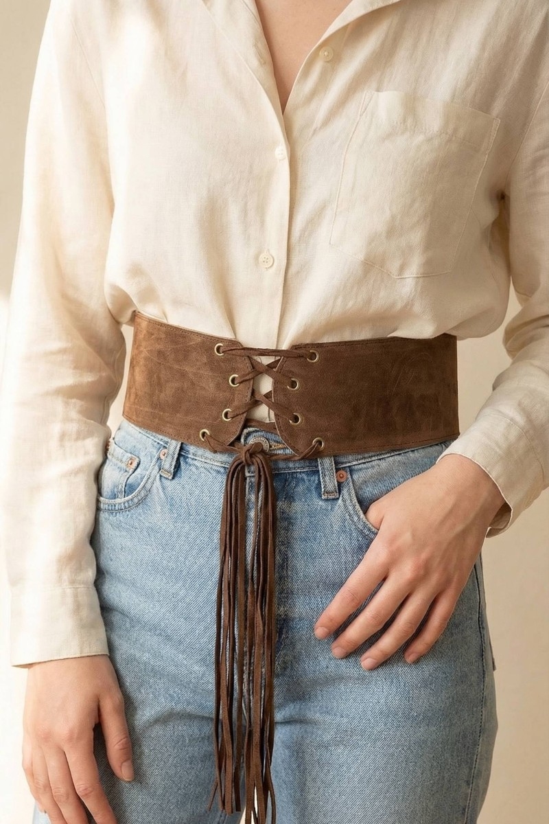 Vegan Leather Multi Strap Waist Belt