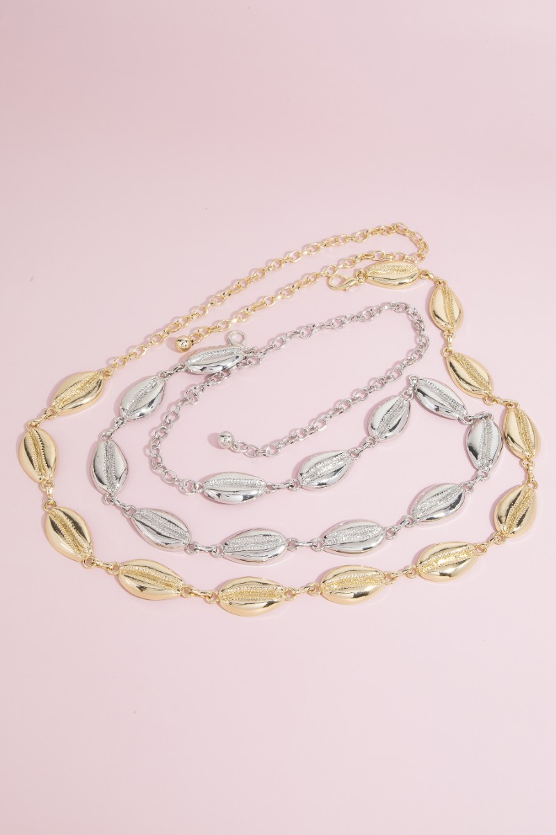Cowrie Seashell Chain Belt