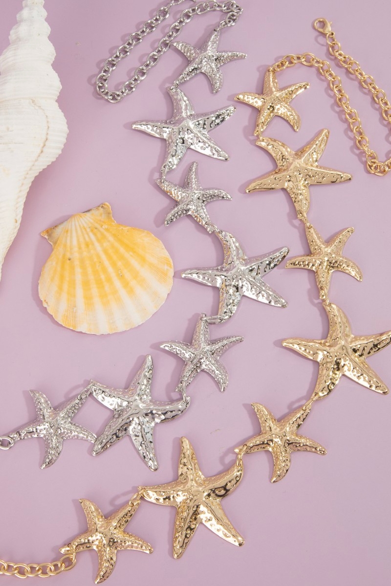 Hammered Starfish Chain Belt