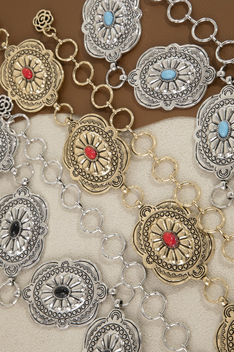 Western Concho Chain Link Belt