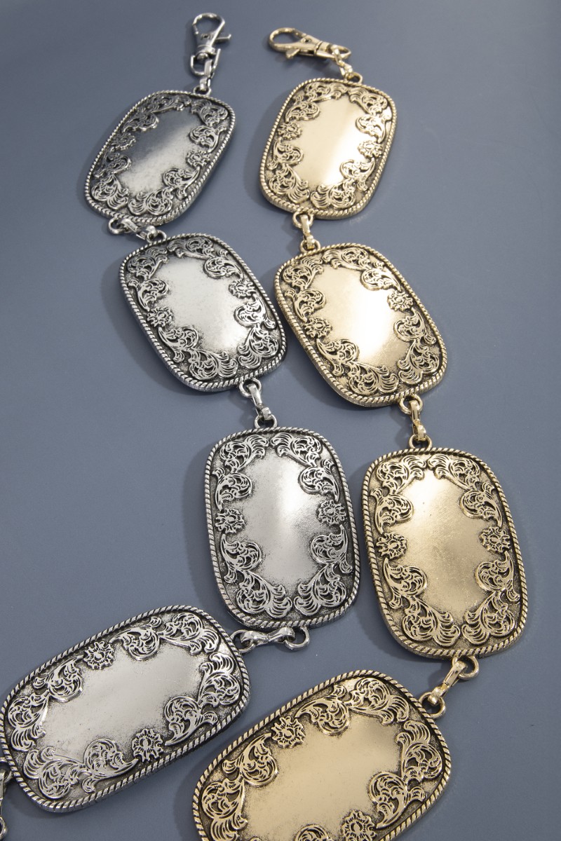 Rectangle Concho Chain Belt