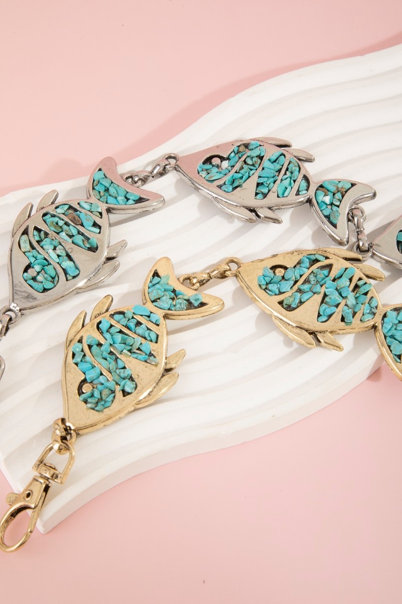 Chip Stone Fish Chain Belt