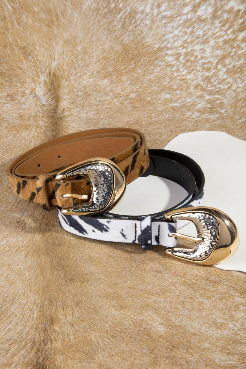 Western Cowhide Vegan Leather Belt