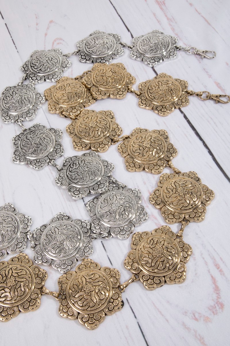 Ornate Weave Hexagon Chain Belt