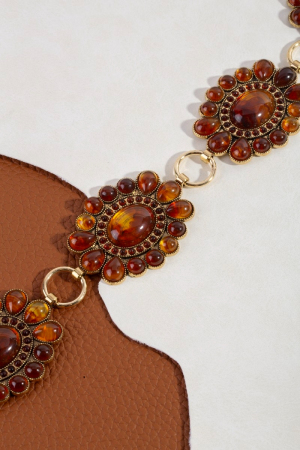 Western Concho Gem Chain Belt