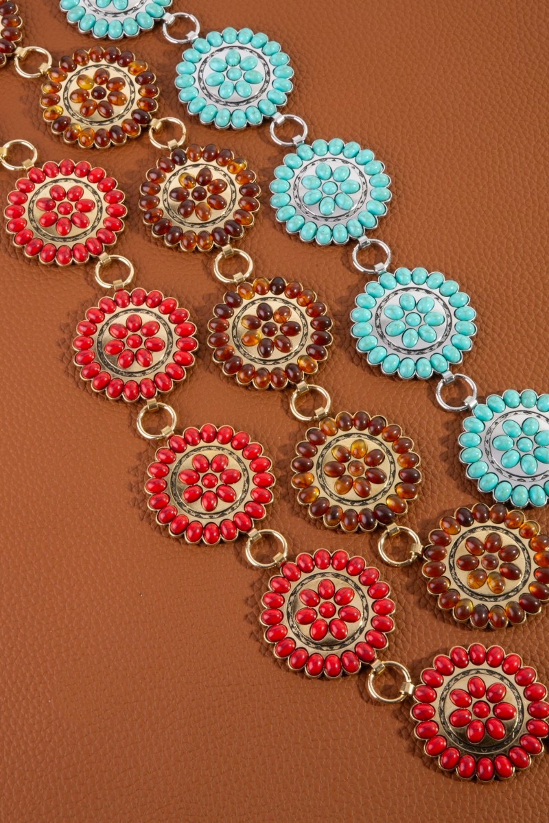 Western Circle Concho Disc Chain Belt