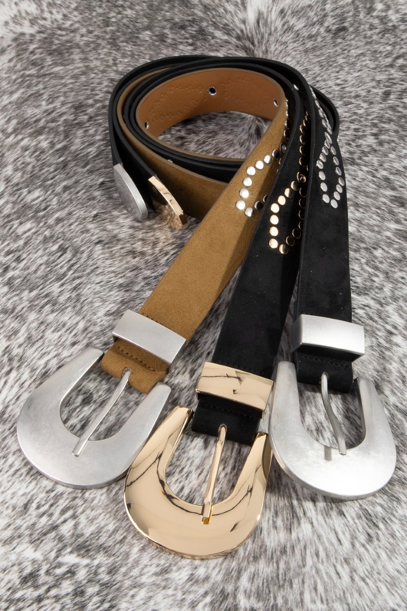 Vegan Leather Studded Western Belt