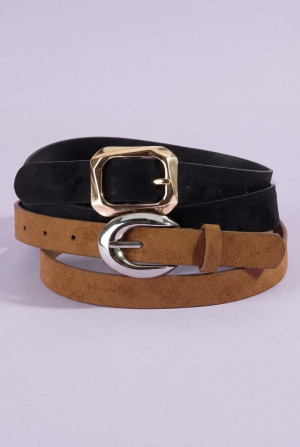 Assorted Vegan Leather Belt Set