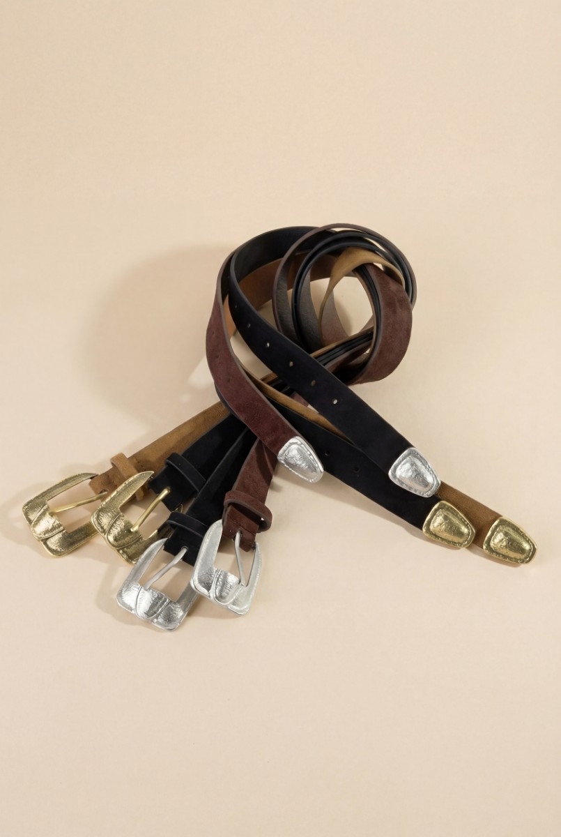 Antique Square Buckle Vegan Leather Belt