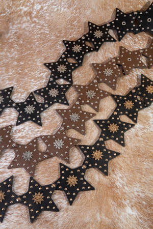 Studded Stars Western Link Vegan Leather Belt